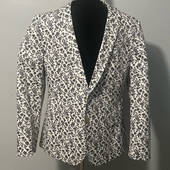 JF J. Ferrar Men’s Floral Suit Coat Blazer Wedding Party Dress Jacket 42S - Picture 1 of 9